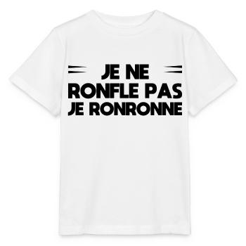 Je ne ronfle pas. Je ronronne - T-shirt bio MINI CREATOR Stanley/Stella Enfant - blanc - Devant - Maike (125cm)