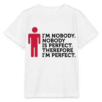 Personne n est parfait. Je ne suis personne. - T-shirt bio MINI CREATOR Stanley/Stella Enfant - blanc - Devant - Maike (125cm)