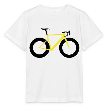 Racing bike yellow - Stanley/Stella MINI CREATOR Kids’ T-Shirt - white - Front - Maike (125cm)