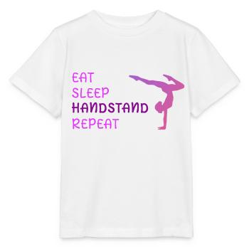 Eat Sleep Handstand Répéter - T-shirt bio MINI CREATOR Stanley/Stella Enfant - blanc - Devant - Maike (125cm)