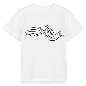 Pencil Line Art Friedenstaube - Stanley/Stella Kinder T-Shirt MINI CREATOR  - Weiß - Vorne - Maike (125cm)