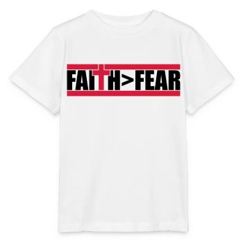 Dieu Faith plus grand - T-shirt bio MINI CREATOR Stanley/Stella Enfant - blanc - Devant - Maike (125cm)