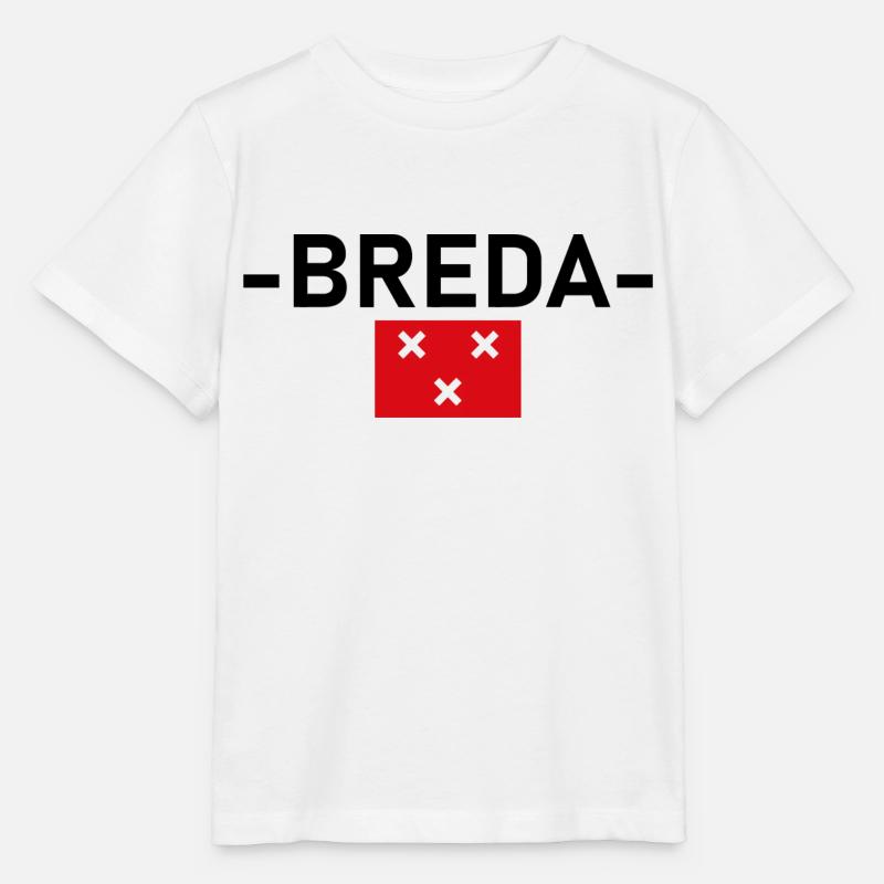 BREDA, texte avec drapeau - T-shirt bio MINI CREATOR Stanley/Stella Enfant - blanc