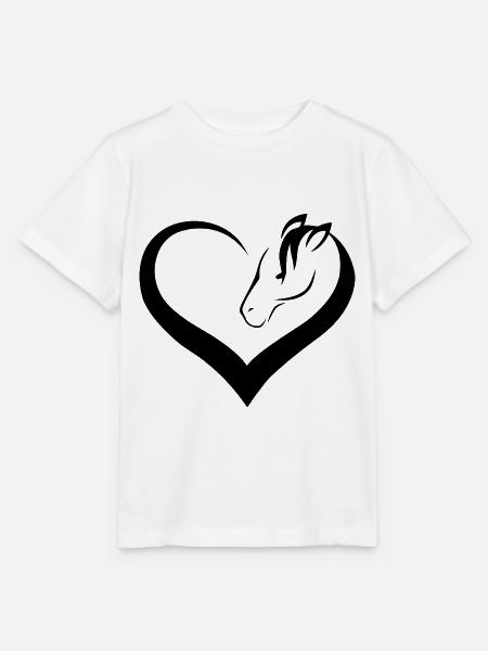 Pferdeliebhaber Herz Pferd - Stanley/Stella Kinder T-Shirt MINI CREATOR - Weiß
