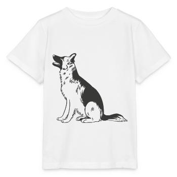 Berger allemand - T-shirt bio MINI CREATOR Stanley/Stella Enfant - blanc - Devant - Maike (125cm)