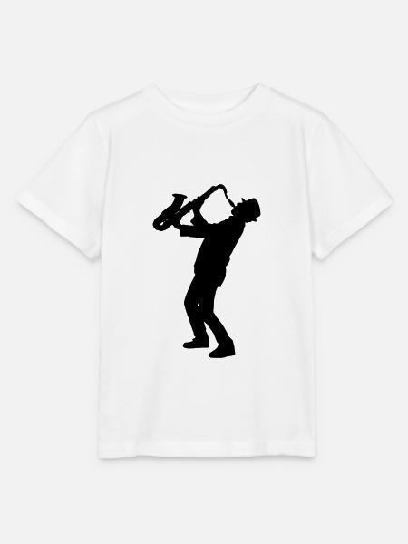 Saxophon Spieler Jazz Musik - Stanley/Stella Kinder T-Shirt MINI CREATOR  - Weiß