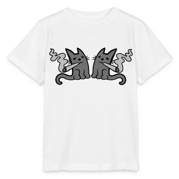 2 petits chats fumants - T-shirt bio MINI CREATOR Stanley/Stella Enfant - blanc - Devant - Maike (125cm)