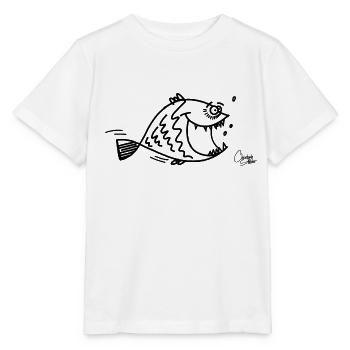 Funny fish - Stanley/Stella MINI CREATOR Kids’ T-Shirt - white - Front - Maike (125cm)