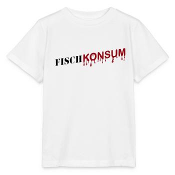 Fischkonsum Logo - Stanley/Stella Kinder T-Shirt MINI CREATOR  - Weiß - Vorne - Maike (125cm)