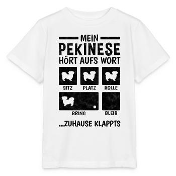 Pekinese Hundetricks Peking-Palasthund - Stanley/Stella Kinder T-Shirt MINI CREATOR  - Weiß - Vorne - Maike (125cm)