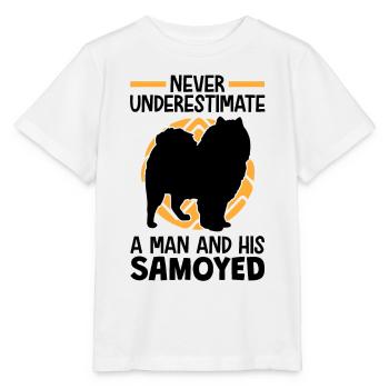 Woman with Samoyed Sled Dog Samoyeds - Stanley/Stella MINI CREATOR Kids’ T-Shirt - white - Front - Maike (125cm)