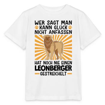 Leonberger streicheln deutscher Wachhund - Stanley/Stella Kinder T-Shirt MINI CREATOR  - Weiß - Vorne - Maike (125cm)