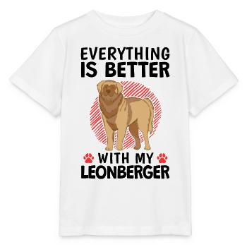 Alles ist besser mit meinem Leonberger - Stanley/Stella Kinder T-Shirt MINI CREATOR  - Weiß - Vorne - Maike (125cm)