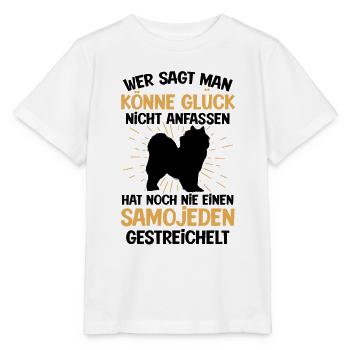 Samojede Glück anfassen Samojedenspitz - Stanley/Stella Kinder T-Shirt MINI CREATOR  - Weiß - Vorne - Maike (125cm)