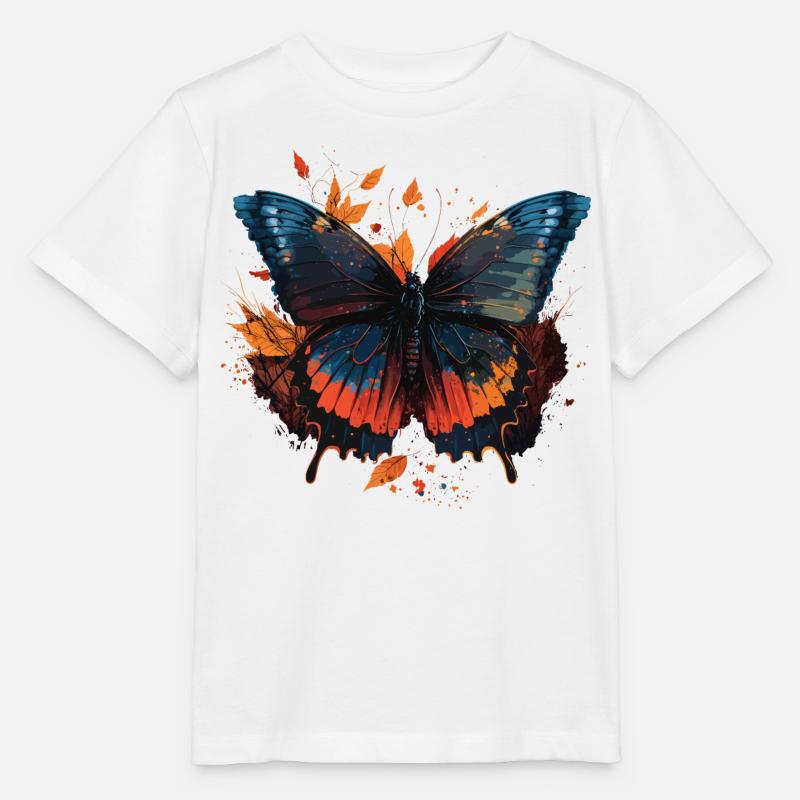 Spring Butterfly - Stanley/Stella MINI CREATOR Kids’ T-Shirt - white