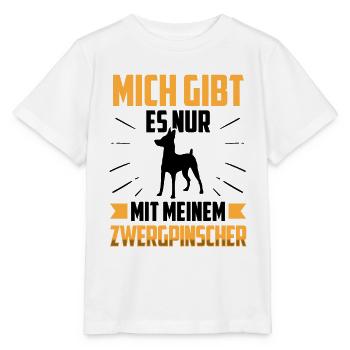 Nur mit meinem Zwergpinscher Pinscher - Stanley/Stella Kinder T-Shirt MINI CREATOR  - Weiß - Vorne - Maike (125cm)