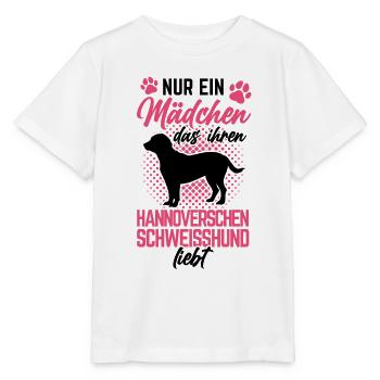 Fille qui aime le lévrier hanovrien - T-shirt bio MINI CREATOR Stanley/Stella Enfant - blanc - Devant - Maike (125cm)