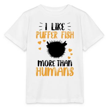 Puffer fish more like giant puffer fish - Stanley/Stella MINI CREATOR Kids’ T-Shirt - white - Front - Maike (125cm)