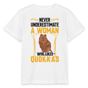 Woman with Quokka Marsupial Australia - Stanley/Stella MINI CREATOR Kids’ T-Shirt - white - Front - Maike (125cm)