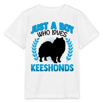 Boy who loves Wolfsspitz German Spitz - Stanley/Stella MINI CREATOR Kids’ T-Shirt - white - Front - Maike (125cm)