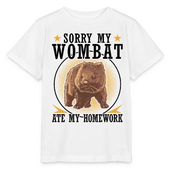 Wombat hat meine Hausaufgaben Beuteltier - Stanley/Stella Kinder T-Shirt MINI CREATOR  - Weiß - Vorne - Maike (125cm)