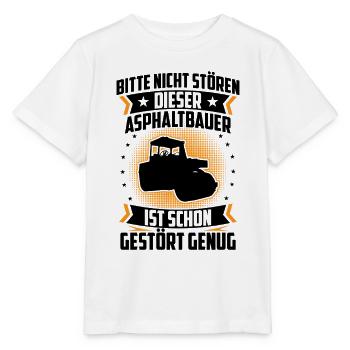 Un constructeur d’asphalte est suffisamment perturbé par la construction de sa route - T-shirt bio MINI CREATOR Stanley/Stella Enfant - blanc - Devant - Maike (125cm)