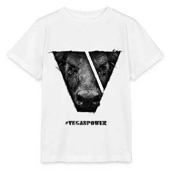 #veganpower - Buffalo - Stanley/Stella Kinder T-Shirt MINI CREATOR  - Weiß - Vorne - Maike (125cm)