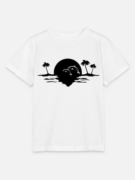 sunset delfine - Stanley/Stella Kinder T-Shirt MINI CREATOR  - Weiß