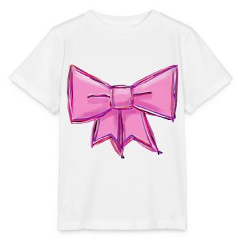 Ruban rose Ruban cadeau dessiné élégant - T-shirt bio MINI CREATOR Stanley/Stella Enfant - blanc - Devant - Maike (125cm)