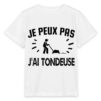 je peux pas j'ai tondeuse - T-shirt bio MINI CREATOR Stanley/Stella Enfant - blanc - Devant - Maike (125cm)