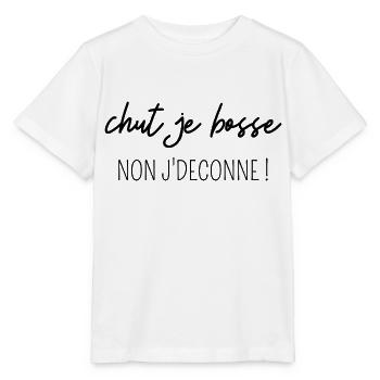 chut je bosse non j'deconne - T-shirt bio MINI CREATOR Stanley/Stella Enfant - blanc - Devant - Maike (125cm)