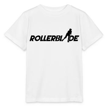 Police Rollerblade silhouette noir - T-shirt bio MINI CREATOR Stanley/Stella Enfant - blanc - Devant - Maike (125cm)