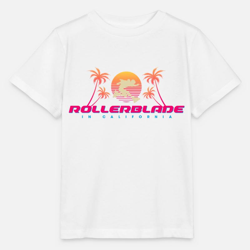 Rollerblade in California sunset - Stanley/Stella MINI CREATOR Kids’ T-Shirt - white