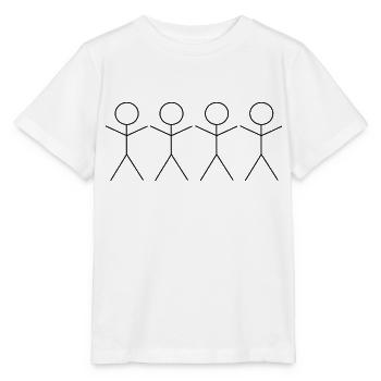 4 Strichmännchen - Stanley/Stella Kinder T-Shirt MINI CREATOR  - Weiß - Vorne - Maike (125cm)