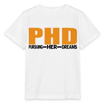 Ph.D. À la poursuite de ses rêves 9 - T-shirt bio MINI CREATOR Stanley/Stella Enfant - blanc - Devant - Maike (125cm)