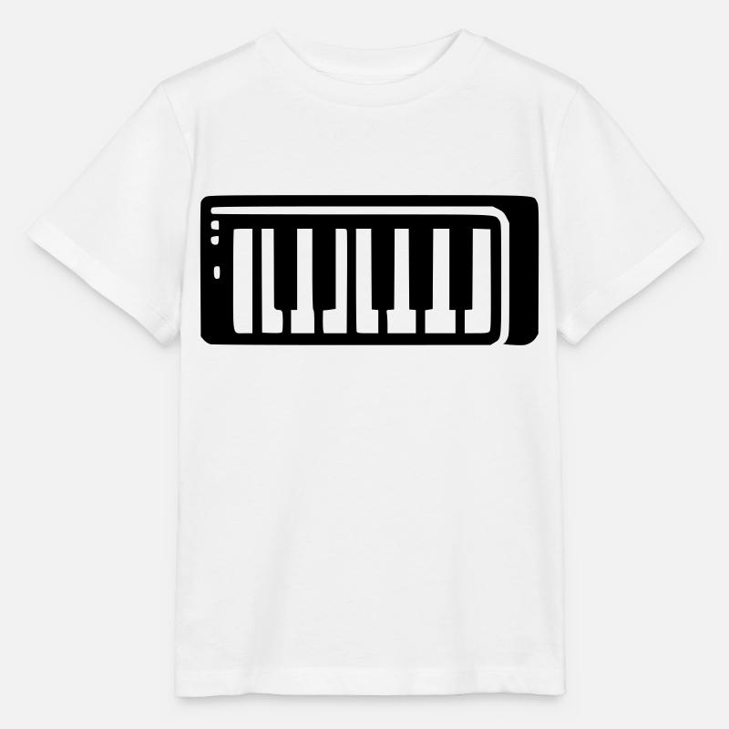 Clavier piano - T-shirt bio MINI CREATOR Stanley/Stella Enfant - blanc