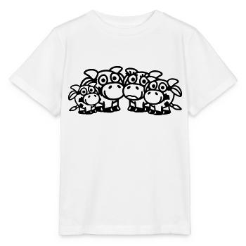 cow_family_with_two_boys_1c - Stanley/Stella Kinder-T-shirt MINI CREATOR  - wit - Voor - Maike (125cm)