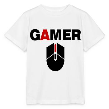 Gamer Mouse PC Gaming - T-shirt bio MINI CREATOR Stanley/Stella Enfant - blanc - Devant - Maike (125cm)
