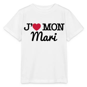 J'aime mon mari - T-shirt bio MINI CREATOR Stanley/Stella Enfant - blanc - Devant - Maike (125cm)