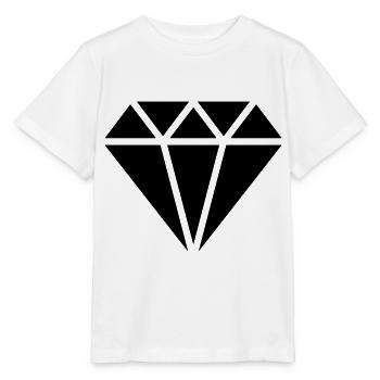 Diamant, symbole, amour, fidélité, mariage, mariée - T-shirt bio MINI CREATOR Stanley/Stella Enfant - blanc - Devant - Maike (125cm)