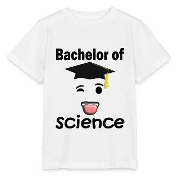 Bachelor Of Science. Graduate Sticks Out His - Stanley/Stella MINI CREATOR Kids’ T-Shirt - white - Front - Maike (125cm)