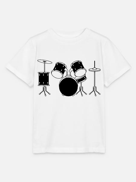 Drum Set - Stanley/Stella Kinder T-Shirt MINI CREATOR - Weiß
