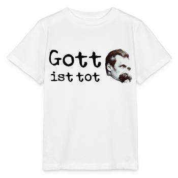 Friedrich Nietzsche Gott ist tot - Stanley/Stella Kinder T-Shirt MINI CREATOR  - Weiß - Vorne - Maike (125cm)