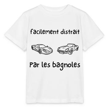 facilement distrait par les bagnoles - T-shirt bio MINI CREATOR Stanley/Stella Enfant - blanc - Devant - Maike (125cm)