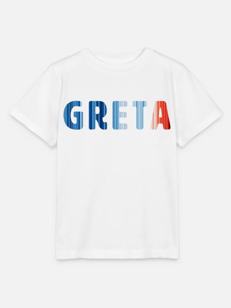 Greta | Warming Stripes - Stanley/Stella Kinder T-Shirt MINI CREATOR - Weiß