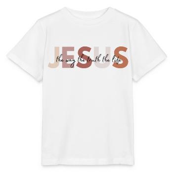 Jésus le chemin la vérité la vie - T-shirt bio MINI CREATOR Stanley/Stella Enfant - blanc - Devant - Maike (125cm)