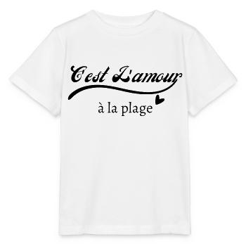 C’est l’amour à plage - T-shirt bio MINI CREATOR Stanley/Stella Enfant - blanc - Devant - Maike (125cm)