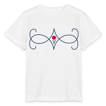 fleur de tulipe avec élément tourbillons - T-shirt bio MINI CREATOR Stanley/Stella Enfant - blanc - Devant - Maike (125cm)