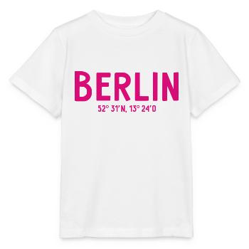 Berlin Koordinaten - Berliner Bär - Stanley/Stella Kinder T-Shirt MINI CREATOR  - Weiß - Vorne - Maike (125cm)