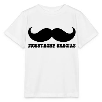 moustache gracias - T-shirt bio MINI CREATOR Stanley/Stella Enfant - blanc - Devant - Maike (125cm)